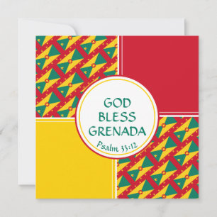 Cartes Pour Fêtes Annuelles GRENADA FLAG Personnalisé Salutation d'anniversair