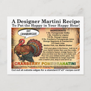 Cartes Pour Fêtes Annuelles Grenade aux cannebergesCocktail Thanksgiving Recet