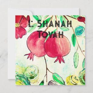 Cartes Pour Fêtes Annuelles Grenade Fruit de Roch Hachana Shana Tova