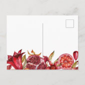 Cartes Pour Fêtes Annuelles Grenade rouge florale Rosh Hashanah (Dos)