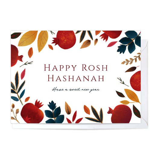 Cartes Pour Fêtes Annuelles Grenades Peintes Rosh Hashanah