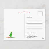 Cartes Pour Fêtes Annuelles Grenouille à caricature de Noël (Dos)