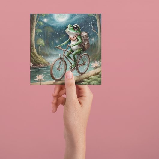 Cartes Pour Fêtes Annuelles Grenouille cycliste