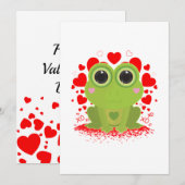Cartes Pour Fêtes Annuelles Grenouille de la Saint-Valentin (Devant / Derrière)