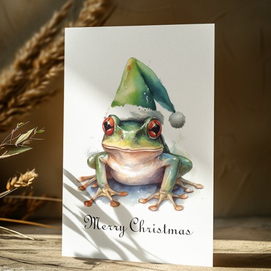 Cartes Pour Fêtes Annuelles Grenouille de Noël Frolic, sur mesure