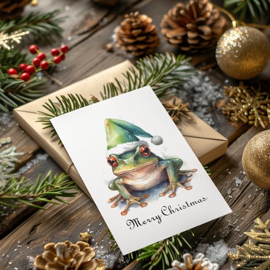 Cartes Pour Fêtes Annuelles Grenouille de Noël Frolic, sur mesure