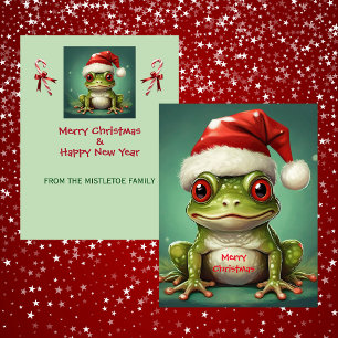 Cartes Pour Fêtes Annuelles Grenouille du Père Noël Amusing Amphibien de Noë
