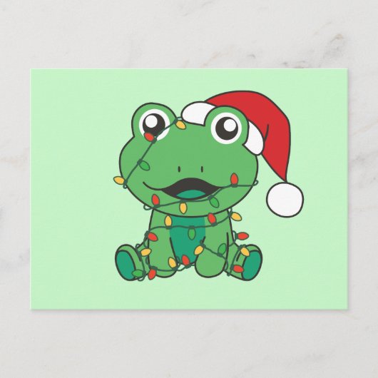 Cartes Pour Fêtes Annuelles Grenouille Noël Animaux d'hiver Grenouilles de Noë (Devant)