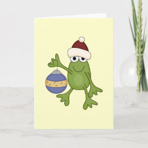 Cartes Pour Fêtes Annuelles Grenouille père Noël avec tee-shirts et cadeaux