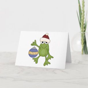Cartes Pour Fêtes Annuelles Grenouille père Noël avec tee-shirts et cadeaux
