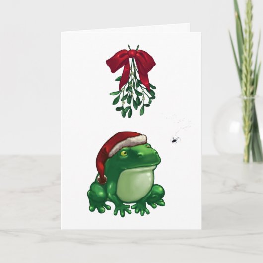 Cartes Pour Fêtes Annuelles Grenouille sous le gui (Devant)