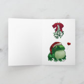 Cartes Pour Fêtes Annuelles Grenouille sous le gui (Intérieur)