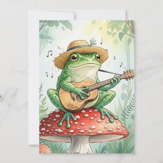 Cartes Pour Fêtes Annuelles Grenouille sur un tabouret (Devant)