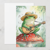 Cartes Pour Fêtes Annuelles Grenouille sur un tabouret (Devant / Derrière)