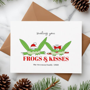 Cartes Pour Fêtes Annuelles Grenouilles et Bisous Noël Drôle