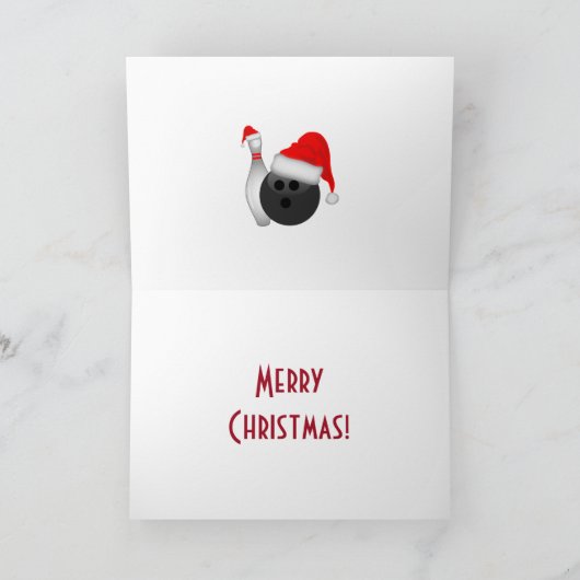 Cartes Pour Fêtes Annuelles Grève du bowling de Noël (Intérieur)