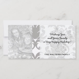 Cartes Pour Fêtes Annuelles grey baroque damask