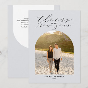 Cartes Pour Fêtes Annuelles Grey Cheers to New Year Photo Greeting
