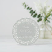 Cartes Pour Fêtes Annuelles Grey Green Peace Love+Joie Script Éclairage (Debout devant)