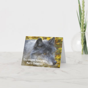 Cartes Pour Fêtes Annuelles Grey Wolf Art Wildlife Supporter Xmas Card