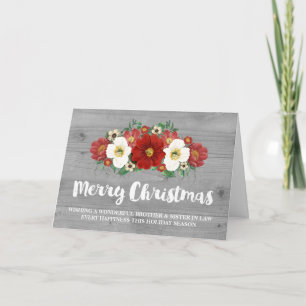 Cartes Pour Fêtes Annuelles Grey Wood Red Christmas Brother & Soeur en droit