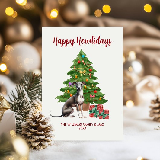 Cartes Pour Fêtes Annuelles Greyhound Chig Noël de famille