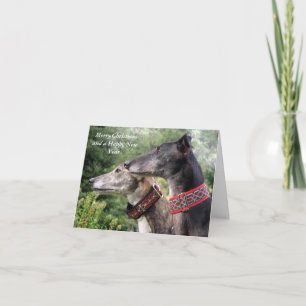 Cartes Pour Fêtes Annuelles Greyhound Joyeux Noël et bonne année