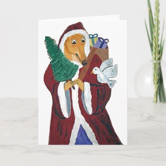 Cartes Pour Fêtes Annuelles Greyhound Père Noël (Devant)