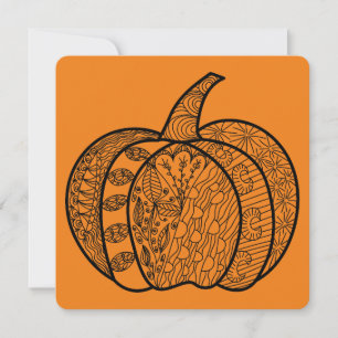 Cartes Pour Fêtes Annuelles gribouillages d'Halloween bohème mandala citrouill