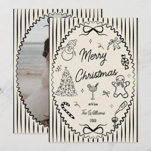 Cartes Pour Fêtes Annuelles Gribouillages fantaisistes à la main pour photo de