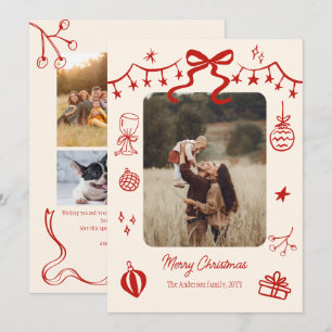 Cartes Pour Fêtes Annuelles gribouillis de script de Noël fantaisiste 5 photos