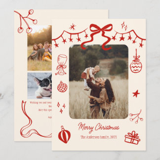 Cartes Pour Fêtes Annuelles gribouillis de script de Noël fantaisiste 5 photos