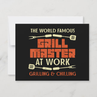 Cartes Pour Fêtes Annuelles Grill Master At Work Grilling Chilling Funny Bq P
