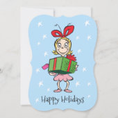Cartes Pour Fêtes Annuelles Grille | Cindy-Lou Qui - Tenant Présent (Devant)