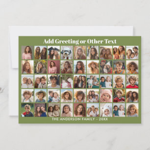 Cartes Pour Fêtes Annuelles Grille de collage photo 45 avec texte - vert blanc
