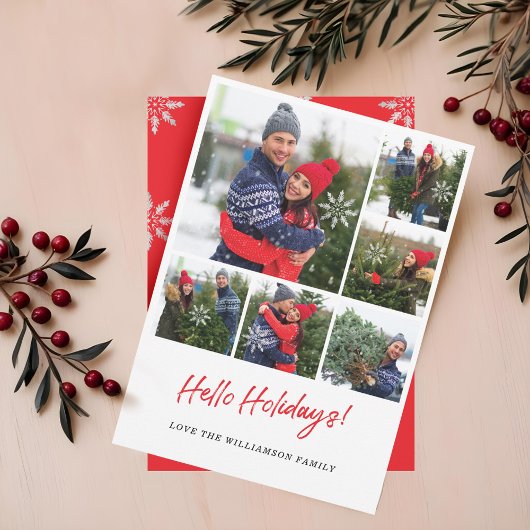 Cartes Pour Fêtes Annuelles Grille de collage photo moderne flocon de neige si