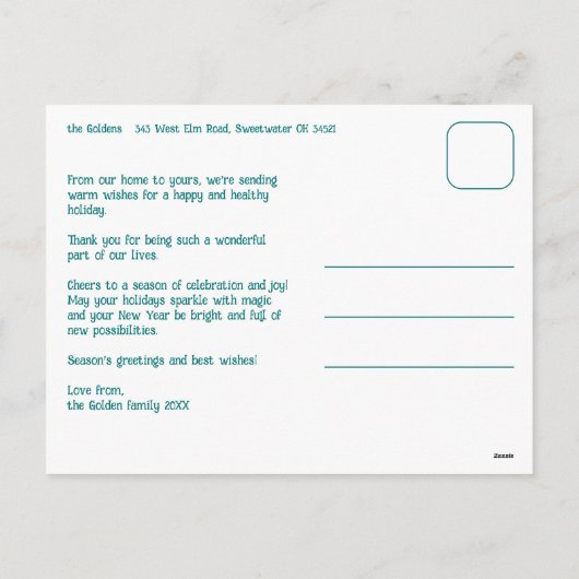 Cartes Pour Fêtes Annuelles Grille de Noël Fantaisiste Douce Personnalisée (Dos)