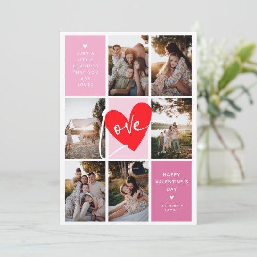 Cartes Pour Fêtes Annuelles Grille de photos d'amour pour la Saint-Valentin (Debout devant)