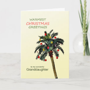 Cartes Pour Fêtes Annuelles Grille-fille Noël Palm Tree Holiday