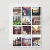 Cartes Pour Fêtes Annuelles Grille photo de 12 Carrés en noir et blanc (Devant)