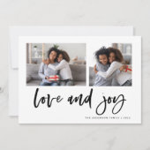 Cartes Pour Fêtes Annuelles Grille photo décontracté Script Deux | Amour et jo (Devant)