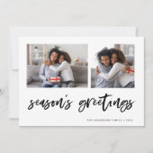 Cartes Pour Fêtes Annuelles Grille photo décontracté Script Deux | JOYEUSES FÊ (Devant)