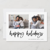 Cartes Pour Fêtes Annuelles Grille photo décontracté Script Deux | Joyeuses fê (Devant)