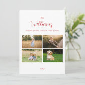 Cartes Pour Fêtes Annuelles Grille photo familiale minimale | Noël (Debout devant)