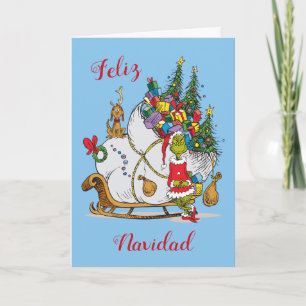 Cartes Pour Fêtes Annuelles Grinch Classique Grinch & Max avec traîneau