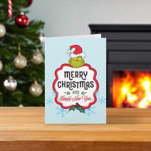 Cartes Pour Fêtes Annuelles Grinch Classique   Joyeux Noël et Bonne Année