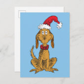 Cartes Pour Fêtes Annuelles Grinch classique | Max - Santa Hat (Devant / Derrière)