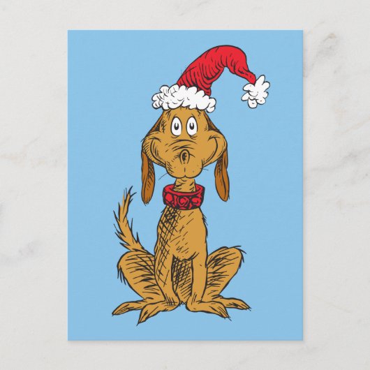 Cartes Pour Fêtes Annuelles Grinch classique | Max - Santa Hat (Devant)