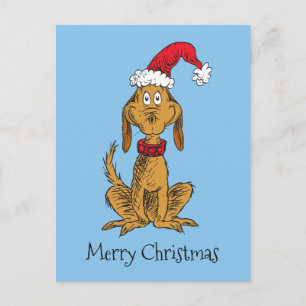 Cartes Pour Fêtes Annuelles Grinch classique   Max - Santa Hat