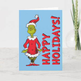 Cartes Pour Fêtes Annuelles Grinch Classique   Père Noël